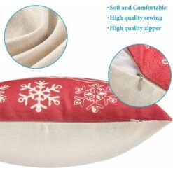 5 Pezzi (45 X 45 Cm) Federe Natalizie In Cotone E Lino Decorativo Federe Natale Fiocco Di Neve Divano Cuscino Per Natale Casa Favore -Vendite ATMOSPHERA || None || Maxwell & Williams 66559779 3