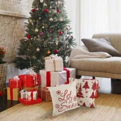 5 Pezzi (45 X 45 Cm) Federe Natalizie In Cotone E Lino Decorativo Federe Natale Fiocco Di Neve Divano Cuscino Per Natale Casa Favore -Vendite ATMOSPHERA || None || Maxwell & Williams 66559779 5