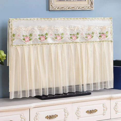 Copertura TV Copertura Antipolvere Asciugamano 32 38 43 55 50 65 70 Pollici Curvo Per Uso Domestico Appeso Panno Di Copertura Per TV LCD,WHITE,42-43 Inch 6 Copertura TV Copertura Antipolvere Asciugamano 32 38 43 55 50 65 70 Pollici Curvo Per Uso Domestico Appeso Panno Di Copertura Per TV LCD,WHITE,42-43 Inch - immagine 4