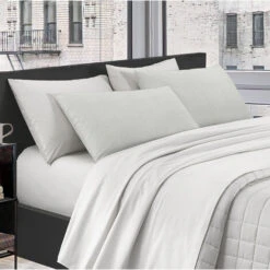 Coppia Di Federe Copricuscino Jacquard Morbido Con Cerniera Federa Colore Bianco 50 X 80 Cm Copriguanciale Con Zip Antiacaro