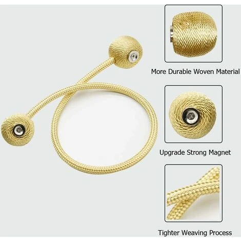 Fermatende Magnetiche Per Tende, Fermacravatte Alla Moda Accessori Per Tende Con Fibbia Per Tende Per La Casa, La Camera Da Letto, L'ufficio, Beige (2 Pezzi - Luz De Oro) 5 Fermatende Magnetiche Per Tende, Fermacravatte Alla Moda Accessori Per Tende Con Fibbia Per Tende Per La Casa, La Camera Da Letto, L'ufficio, Beige (2 Pezzi - Luz De Oro) - immagine 3