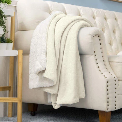 Coperta Plaid In Pile Sherpa Invernale Fantasia Cuori Panna - Plaid 127x152 4 Coperta Plaid In Pile Sherpa Invernale Fantasia Cuori Panna - Plaid 127x152 - immagine 2