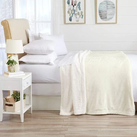 Coperta Plaid In Pile Sherpa Invernale Fantasia Cuori Panna - Plaid 127x152 5 Coperta Plaid In Pile Sherpa Invernale Fantasia Cuori Panna - Plaid 127x152 - immagine 3