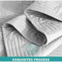Copriletto 220x240 Cm - Copriletto Matrimoniale Trapuntato Moderno, Copriletto Decorativo Reversibile Leggero Ipoallergenico Morbida Microfibra Copriletto Con Motivo Floreale Moderno, Grigio -Vendite ATMOSPHERA || None || Maxwell & Williams 69714759 3