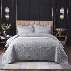 Copriletto 220x240 Cm - Copriletto Matrimoniale Trapuntato Moderno, Copriletto Decorativo Reversibile Leggero Ipoallergenico Morbida Microfibra Copriletto Con Motivo Floreale Moderno, Grigio -Vendite ATMOSPHERA || None || Maxwell & Williams 69714759 5
