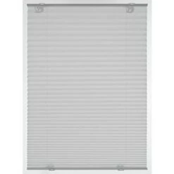 Gardinia Plissettata Solo Con Ventose, Tenda Pieghevole Opaca, Parti Per Il Montaggio Incluse, 2 Binari In Alluminio, Grigio, 60 X 130 Cm (LxH), Metallo