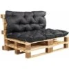 Ambientehome Cuscino Per Pallet Con Schienale Circa 120 X 140 X 10 Cm Euro Pallet Grigio 20064