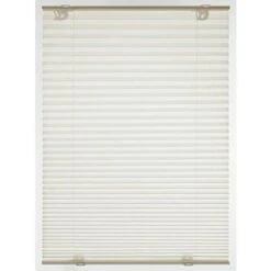 Gardinia Plissettata Solo Con Ventose, Tenda Pieghevole Opaca, Parti Per Il Montaggio Incluse, 2 Binari In Alluminio, Crema, 40 X 130 Cm (LxH), Metallo