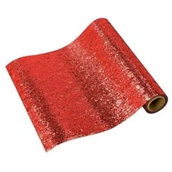 Talking Tables Runner Da Tavola Con Glitter, Colore: Rosso