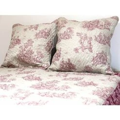 Soleil D'ocre 373091 CoprilettoMatrimoniale BoutisMatelassé 220 X 240 Cm NOEMIE Con 2 Federe