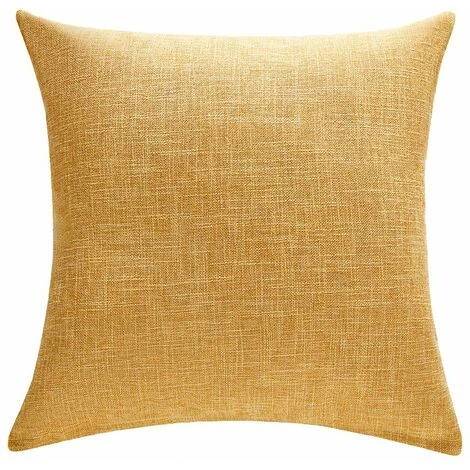 Federa In 2 Pezzi Giallo Senape Rivestimento In Lino Rustico Federa Per Cuscino Quadrato 45 X 45 Cm 4 Federa In 2 Pezzi Giallo Senape Rivestimento In Lino Rustico Federa Per Cuscino Quadrato 45 X 45 Cm - immagine 2