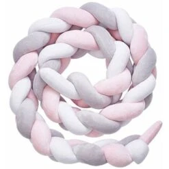 Paracolpi Per Lettino, Paracolpi Per Lettino, Paracolpi Per Lettino Con Serpente Paracolpi Per Tessitura Protezione Del Bordo Per La Testa Decorazione Per Lettino,GroupM IT (Bianco, Rosa, Grigio, 100