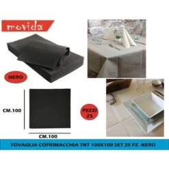 TOVAGLIA COPRIMACCHIA TNT 100X100 SET 25 PZ. NERA