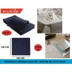 TOVAGLIA COPRIMACCHIA TNT 100X100 SET 25 PZ. BLUE