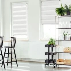 Set Di 2 Tende A Rullo Zebrate, Giorno E Notte, L 55 X H 170 Cm Max, Bianco