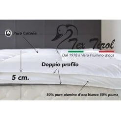 TOPPER Per Materasso In PIUMINO Oca TEX TIROL © DOLOMITI 50% Piumino Oca / 50% Piuma Oca Singolo Cm. 80x190 -Vendite ATMOSPHERA || None || Maxwell & Williams 72228527 5