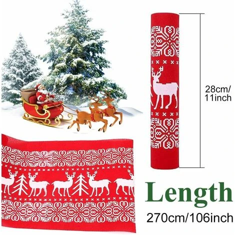 MINKUROW Runner Da Tavola In Lino Rosso Con Motivo A Renna Bianca, Antiscivolo, 28 X 275 Cm 4 MINKUROW Runner Da Tavola In Lino Rosso Con Motivo A Renna Bianca, Antiscivolo, 28 X 275 Cm - immagine 2