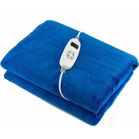 COSTWAY Coperta Elettrica Riscaldata, Coperta Morbida A Riscaldamento Con 9 Impostazioni Di Calore, Flanella Lavabile In Lavatrice, Con Telecomando (Blu, 163 X 130 Cm) 3 COSTWAY Coperta Elettrica Riscaldata, Coperta Morbida A Riscaldamento Con 9 Impostazioni Di Calore, Flanella Lavabile In Lavatrice, Con Telecomando (Blu, 163 X 130 Cm)