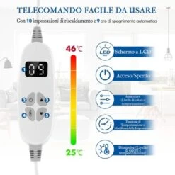 COSTWAY Coperta Elettrica Riscaldata, Coperta Morbida A Riscaldamento Con 9 Impostazioni Di Calore, Flanella Lavabile In Lavatrice, Con Telecomando (Blu, 163 X 130 Cm) 9 COSTWAY Coperta Elettrica Riscaldata, Coperta Morbida A Riscaldamento Con 9 Impostazioni Di Calore, Flanella Lavabile In Lavatrice, Con Telecomando (Blu, 163 X 130 Cm) -Vendite ATMOSPHERA || None || Maxwell & Williams 74057310 3