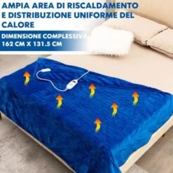 COSTWAY Coperta Elettrica Riscaldata, Coperta Morbida A Riscaldamento Con 9 Impostazioni Di Calore, Flanella Lavabile In Lavatrice, Con Telecomando (Blu, 163 X 130 Cm) 11 COSTWAY Coperta Elettrica Riscaldata, Coperta Morbida A Riscaldamento Con 9 Impostazioni Di Calore, Flanella Lavabile In Lavatrice, Con Telecomando (Blu, 163 X 130 Cm) -Vendite ATMOSPHERA || None || Maxwell & Williams 74057310 5