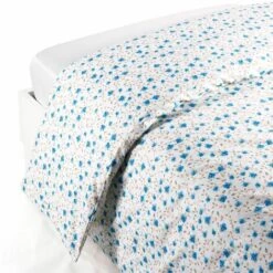 Caleffi - Sacco-copripiumino Foliage 100% Cotone Moderno Singolo Azzurro