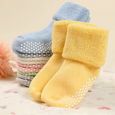 Caldo Del Bambino Del Bambino Delle Ragazze Dei Ragazzi Colla Punto Spugna Calzini E Calzettoni Neonato Accogliente Cotone Morbido Calzini Antiscivolo Forniture Per Bambini Autunno Inverno 0-3T 5 Caldo Del Bambino Del Bambino Delle Ragazze Dei Ragazzi Colla Punto Spugna Calzini E Calzettoni Neonato Accogliente Cotone Morbido Calzini Antiscivolo Forniture Per Bambini Autunno Inverno 0-3T - immagine 3