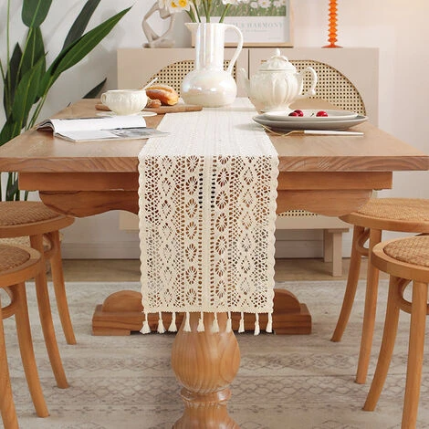 Runner Da Tavola Beige, Rettangolare, In Pizzo All'uncinetto, Elegante Tovaglia A Rete Cava Per Decorazioni Rustiche Di Nozze Boho, Decorazioni Per Matrimoni E Baby Shower, Decorazioni Da Tavolo Per F 4 Runner Da Tavola Beige, Rettangolare, In Pizzo All'uncinetto, Elegante Tovaglia A Rete Cava Per Decorazioni Rustiche Di Nozze Boho, Decorazioni Per Matrimoni E Baby Shower, Decorazioni Da Tavolo Per F - immagine 2