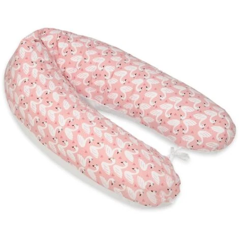 Cuscino Per Allattamento - Cuscino Per Gravidanza - 100% Cotone - Con Cordoncini - 145 Cm - Cigni - Bianco 4 Cuscino Per Allattamento - Cuscino Per Gravidanza - 100% Cotone - Con Cordoncini - 145 Cm - Cigni - Bianco - immagine 2