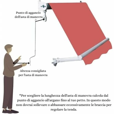 TENDAGGIMANIA Asta Di MANOVRA Per Tenda Da Sole AVVOLGIBILE Universale MANOVELLA Maniglia- 150 CM - Colore Nero 4 TENDAGGIMANIA Asta Di MANOVRA Per Tenda Da Sole AVVOLGIBILE Universale MANOVELLA Maniglia- 150 CM - Colore Nero - immagine 2