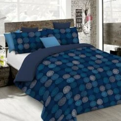 Fantasy CP-FA- Ipnotic-2P Parure Copripiumino, Microfibra, Blu, Matrimoniale, 250x200x2 Cm