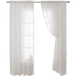 Tende Testurizzate In Lino Trasparente Per La Casa Con Tende Semitrasparenti In Pizzo, Tessuto Leggero, Arioso E Traspirante, Decorazioni Per Finestre Per Camera Da Letto, Soggiorno, Sala Da Pranzo, 2