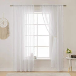 Tende Testurizzate In Lino Trasparente Per La Casa Con Tende Semitrasparenti In Pizzo, Tessuto Leggero, Arioso E Traspirante, Decorazioni Per Finestre Per Camera Da Letto, Soggiorno, Sala Da Pranzo, 2 -Vendite ATMOSPHERA || None || Maxwell & Williams 77495561 3