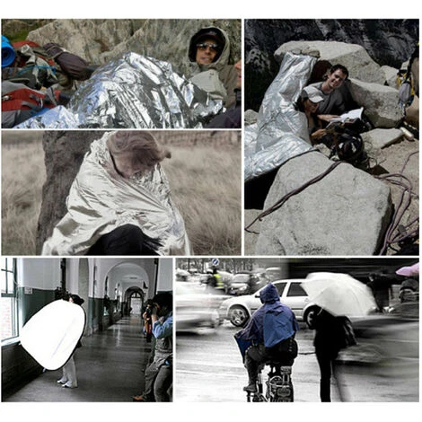 Coperta Di Emergenza Coperta Di Sopravvivenza Tenda Da Campeggio Attrezzatura Di Emergenza Esterna Impermeabile Termica (Silver, Silver-1pcs) 6 Coperta Di Emergenza Coperta Di Sopravvivenza Tenda Da Campeggio Attrezzatura Di Emergenza Esterna Impermeabile Termica (Silver, Silver-1pcs) - immagine 4