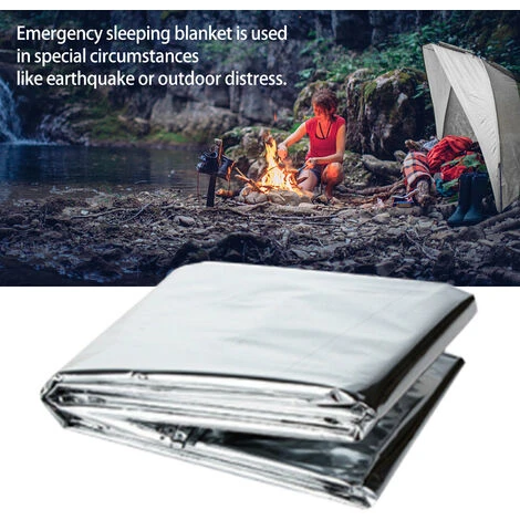 Coperta Di Emergenza Coperta Di Sopravvivenza Tenda Da Campeggio Attrezzatura Di Emergenza Esterna Impermeabile Termica (Silver, Silver-1pcs) 7 Coperta Di Emergenza Coperta Di Sopravvivenza Tenda Da Campeggio Attrezzatura Di Emergenza Esterna Impermeabile Termica (Silver, Silver-1pcs) - immagine 5