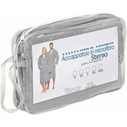 Accappatoio Microfibra Moderno Tinta Unita Morbido Uomo Donna Cintura Tasche Cappuccio Grigio - XXL -Vendite ATMOSPHERA || None || Maxwell & Williams 78042812 4