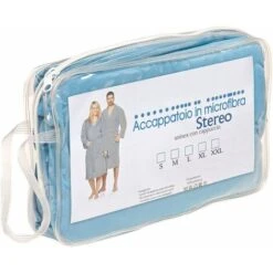 Accappatoio Microfibra Moderno Tinta Unita Morbido Uomo Donna Cintura Tasche Cappuccio Azzurro - XL -Vendite ATMOSPHERA || None || Maxwell & Williams 78042819 4