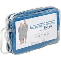 Accappatoio Microfibra Moderno Tinta Unita Morbido Uomo Donna Cintura Tasche Cappuccio Blu - XXL -Vendite ATMOSPHERA || None || Maxwell & Williams 78042823 4