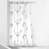 Douceur D'Intérieur 1622788 - Tenda Con Occhielli, In Voile Di Poliestere Stampato, Motivo Spirali Irregolari, 240 X 140 Cm, 1 Pezzo, Colore: Bianco/Nero