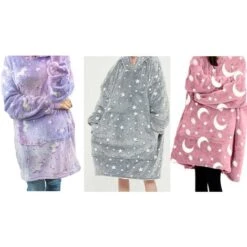 Felpa Gigante Plaid Con Maniche Coperta Luminosa Ultra Morbida Larga