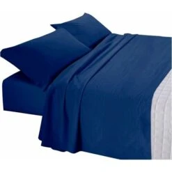 Completo Letto 100% Cotone Set Lenzuola Federe 1 Piazza E Mezza - Bianco