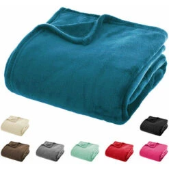 Plaid Morbidissimo Tinta Unita Coperta Soffice Pile Caldo Letto Divano Blu - 130x160 Cm -Vendite ATMOSPHERA || None || Maxwell & Williams 80588455 2