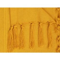 Copriletto A Frange 140 X 200 Cm Cotone Senape - SEGNA -Vendite ATMOSPHERA || None || Maxwell & Williams 80591347 4