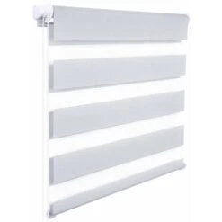 WOLTU Tenda A Rullo Doppio Oscurante Per Interni Senza Foratura Avvolgibile Grigio 65x150cm