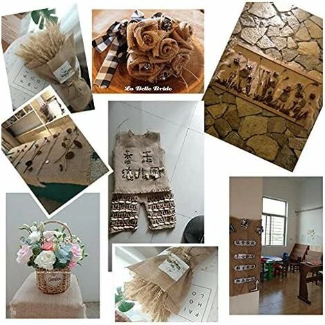 MINKUROW Tela Di Iuta Runner Da Tavola Artigianato Decorazioni Di Nozze Decorazioni Natalizie Confezioni Regalo 1,58 M Di Larghezza (Dimensioni: 1,58 M X 1 M) Marrone Naturale 7 MINKUROW Tela Di Iuta Runner Da Tavola Artigianato Decorazioni Di Nozze Decorazioni Natalizie Confezioni Regalo 1,58 M Di Larghezza (Dimensioni: 1,58 M X 1 M) Marrone Naturale - immagine 5