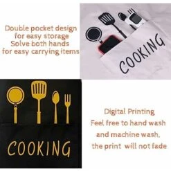 Grembiule Da Cucina 2 Pezzi Con Tasche Impermeabili, Asciuga Mani, Bavaglino Per Cucinare Pittura Lavori Domestici Regalo Nero E Bianco Sporco -Vendite ATMOSPHERA || None || Maxwell & Williams 81290538 3
