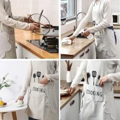 Grembiule Da Cucina 2 Pezzi Con Tasche Impermeabili, Asciuga Mani, Bavaglino Per Cucinare Pittura Lavori Domestici Regalo Nero E Bianco Sporco -Vendite ATMOSPHERA || None || Maxwell & Williams 81290538 5