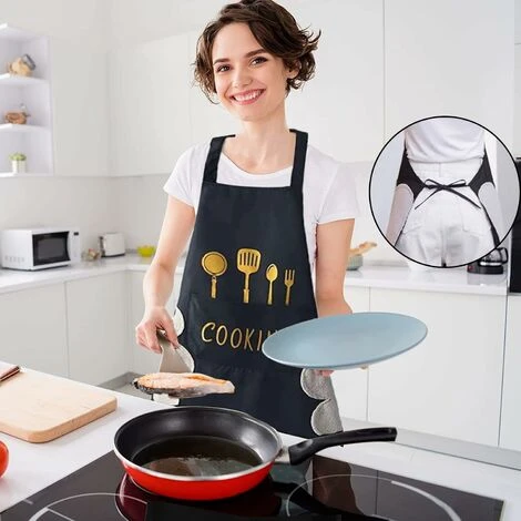 Confezione Da 2 Grembiuli Da Cucina Grembiule Da Cucina Regolabile In Cotone Grembiule Da Cucina Grembiule Da Barbecue Grembiule Da Cucina Impermeabile Con 2 Tasche Grembiule Da Cuoco Per Barbecue Per 4 Confezione Da 2 Grembiuli Da Cucina Grembiule Da Cucina Regolabile In Cotone Grembiule Da Cucina Grembiule Da Barbecue Grembiule Da Cucina Impermeabile Con 2 Tasche Grembiule Da Cuoco Per Barbecue Per - immagine 2