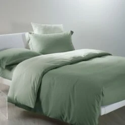 Caleffi - Completo-copripiumino Modern 100% Poliestere Tinta Unita Singolo Giada
