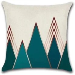 None Federe Per Cuscino Federa Decorativa Quadrata Fodera Per Cuscino Per Divano Motivo Geometrico Stampato Triangolo Blu 45 X 45 Cm 4pezzi -Vendite ATMOSPHERA || None || Maxwell & Williams 81946985 3