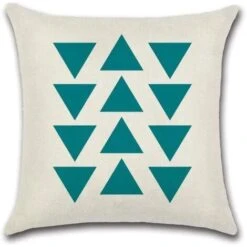None Federe Per Cuscino Federa Decorativa Quadrata Fodera Per Cuscino Per Divano Motivo Geometrico Stampato Triangolo Blu 45 X 45 Cm 4pezzi -Vendite ATMOSPHERA || None || Maxwell & Williams 81946985 4